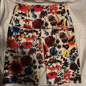 SPLITS59 Red and Pink Bike Shorts with Floral Pattern